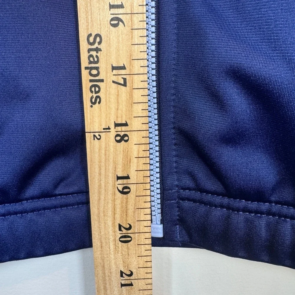 Adidas Tricot Track Jacket Kids 10/12 Navy Blue Colorblock‎ Full Zip Athleisure